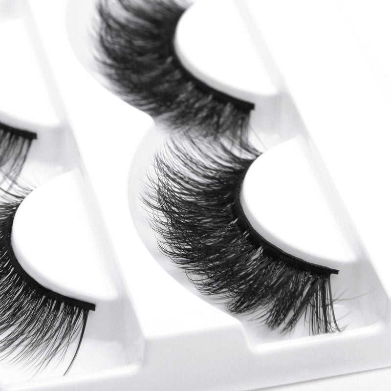 Eliace 3D Mink Lashes Natural Look 15 Mixed Styles 15 Pairs Fake Eyelashes Bulk Pack Handmade Luxurious Volume Fluffy Natural False Eyelashes Comfortable and Soft Strip False lashes for Women - Image 4